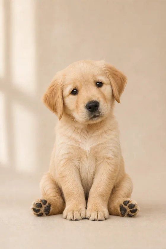 A photo of a golden retriever puppy