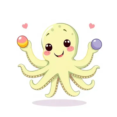 Juggling octopus colour template