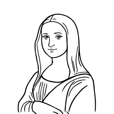 Mona Lisa line-art template