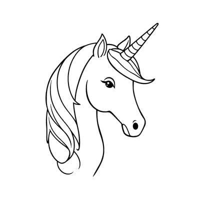 Unicorn line-art template