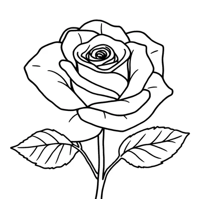 Rose line-art template