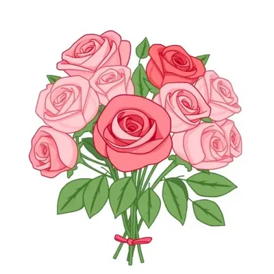 Rose bouquet colour template