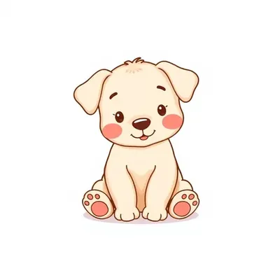A cute sitting puppy stencil