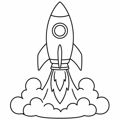 Rocket line-art template