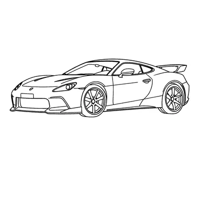 Sports car line-art template